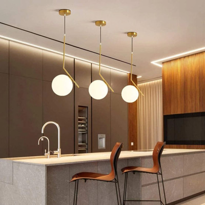GAUVIK GAU- GK -8008 HANGING (PACK OF 3 ) Pendant Lamp Ceiling Lamp(Gold)