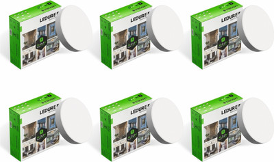 Ledure Moon plus Round 6W Surface Downlight | Mount Light Cool White Packof 6 Surface Ceiling Light Ceiling Lamp(White)