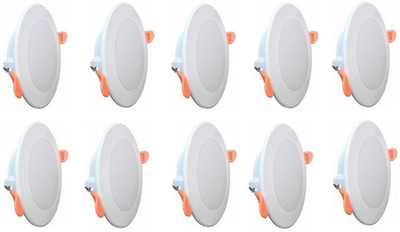 Brightstar Maxa 10-Watts Round Led Panel Conceal Down Pack of 10 Recessed Ceiling Light Ceiling Lamp(White)