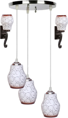 Aadya CEILING LAMP WITH CLASSY SET OF 2 WALL LAMPS Pendants Ceiling Lamp(White)
