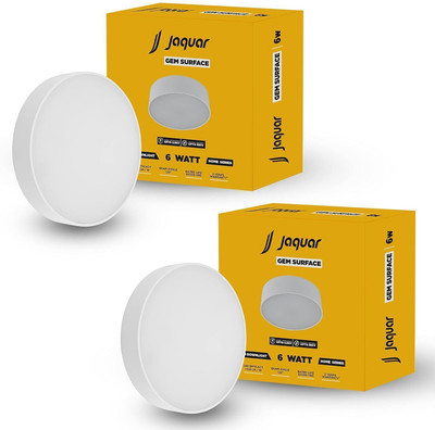 Jaquar 6W LED Gem Trim Less Round Surface Mount Down Cool Day (Pack of 2) Ceiling Light Ceiling Lamp(White)