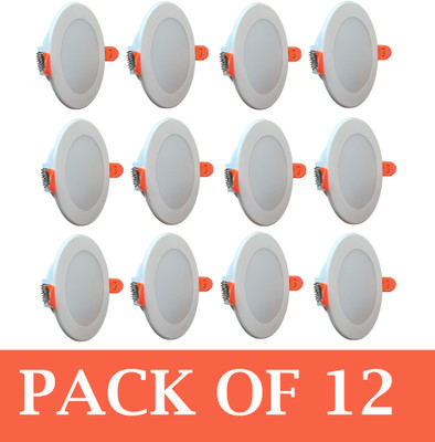 VEDRID 10 Watt Round Led Panel Conceal Down Light White Chandelier Ceiling Lamp(White)