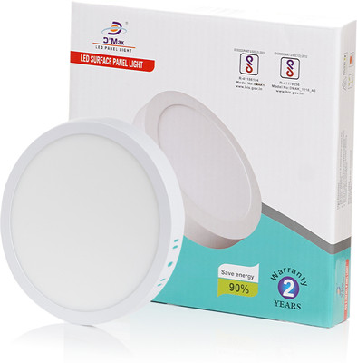 D'Mak 15 Watt LED Round Surface Mounted Panel Light,, Cool White Pack Of 01 Recessed Ceiling Light Ceiling Lamp(White)