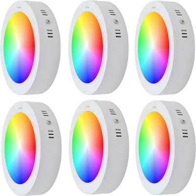 MNLight Surface 9watt dwon light ceiling Led light pack of -6 Recessed Ceiling Light Ceiling Lamp(Multicolor)