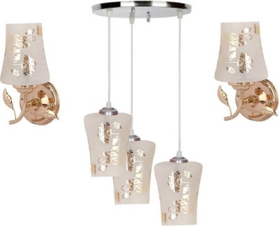 VAGalleryKing Matching Glass Decorative Home Ceiling Light Combo Pack (Wall Light With Ceiling Lamp) Pendants Ceiling Lamp(Clear)