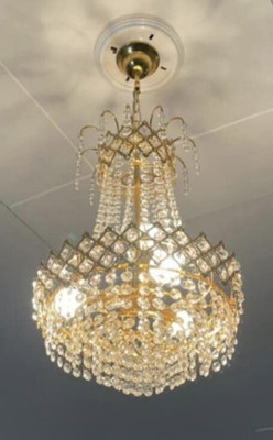 Adwait Chandelier Ceiling Lamp(Gold, Clear)