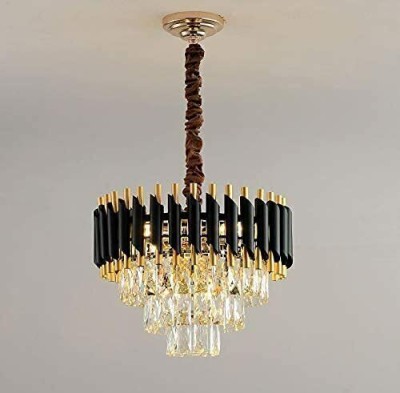 GLINTAC Modern Crystal Chandeliers 400 mm ceiling hanging lamp for home/restaurent/hotel Chandelier Ceiling Lamp(Black, Gold)