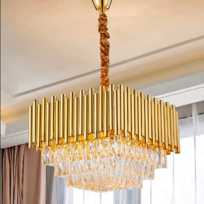 spark world Antique Square shaped modern chandelir ceiling light for room Ceiling Light Ceiling Lamp(Gold)