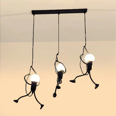KINIS KIN-211 LINEAR THAALI (BLACK) Modern Cluster Pendant Lights Nordic Cluster Light Chandelier Ceiling Lamp(Black)