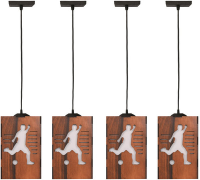 Gojeeva Football Player Wooden Hanging Lamp suitable for for your perfect home Pendants Ceiling Lamp(Brown)