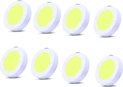 ambert 3W LED Cablite Surface Light Bulb (Warm White) pack of-8 Ceiling Light Ceiling Lamp(White)