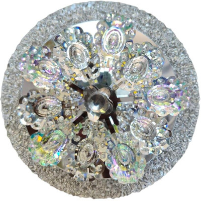 MNKD COLLECTION Led Crystal Chandelier Light with Moving Multi Colour | 3 in 1 Color (200MM) Chandelier Ceiling Lamp(Multicolor)