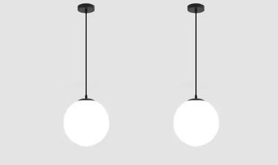 Areezo Doom Shaped Milky Globe pendant for home decoration Pendant Lamp Ceiling Lamp(Black, White)