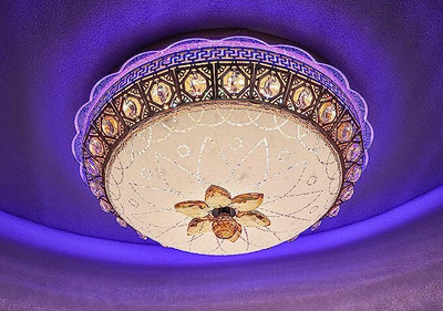 ORAB Crystal Round Light and Modern LED 12 inch Chandelier Ceiling Lamp(Multicolor)