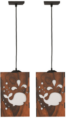 Gojeeva Whale Wooden Hanging Lamp suitable for for your perfect home Pendant Lamp Ceiling Lamp(Brown)
