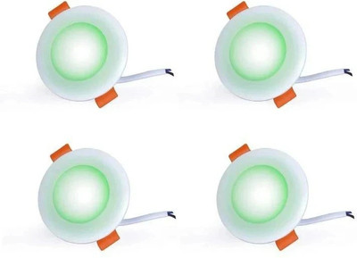 NEW INDIA LIGHTING 5 watt deep juncation led light for decorative purposes (green pack of 4) recessed ceiling lamp Recessed Ceiling Light Ceiling Lamp(Green)
