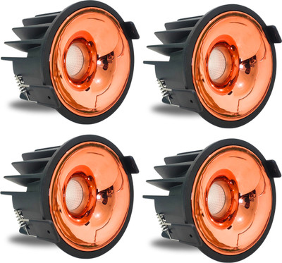 D'Mak D'Mak 18W LED Creta COB Spot Light Black Body Shining Rose Gold Reflector NW 4 Ceiling Light Ceiling Lamp(White)