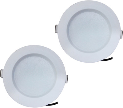 BENE Bene LED 7w Round Recessed Light, Color of LED Green (Pack of 2 Pcs) Recessed Ceiling Light Ceiling Lamp(White)