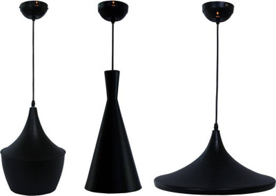 VAGalleryKing 3 Glass Stylish Ceiling Lamp Home Decor Antique Hanging Lamp Chandelier Ceiling Lamp(Black)