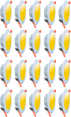 MVL 10W Maxa Bright Round LED Conceal Down Light (Warm White - Yellow) Pack of 20 Ceiling Light Ceiling Lamp(Yellow)