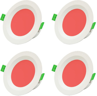 REMEN 5W Round LED Panel Conceal Down Light (Red, Pack of 4) Recessed Ceiling Light Ceiling Lamp(Red)