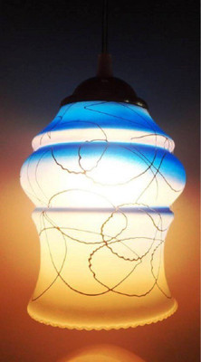 VAGalleryKing New Treands Decorative Glass & Steel Hanging Home & Hall Hanging Pendant Lamp Ceiling Lamp(Blue)