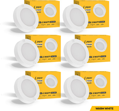 Jaquar Mini Striker 3W Warm Round Surface (Pack of 6) Ceiling Light Ceiling Lamp(White)
