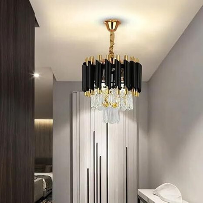 MOHIT'S EMTERPRISES 300mm ceiling jhumar Chandelier Ceiling Lamp(Gold, White)