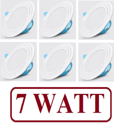 AMYSTY 7 WATT Pack of 6 White Colour Conceal Light Downlight Ceiling Light Recessed Ceiling Light Ceiling Lamp(White)