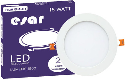Esar 15W LED Panel Light - Round - Metal Body - White Ceiling Light Ceiling Lamp(White)