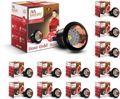 MURPHY 2W Rose Gold Finish Button LED Spot Lights | Pack of 12 | Warm White Spot Light Ceiling Lamp(White)