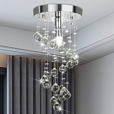 honeywolf 9 Inch Spiral Shape with 3k light Chandelier Ceiling Lamp(Yellow)
