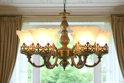 Prop It Up PORTUGUESE STYLE HANGING/PENDANT CEILING MOUNTED CHANDELIER WITH ANTIQUE FINISH Chandelier Ceiling Lamp(Black, Beige)
