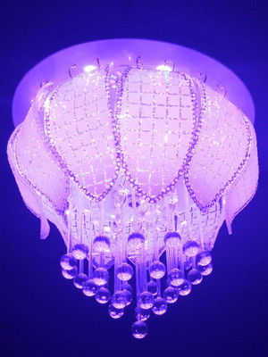 Shri Mahal Antiques 300mm WITH LED LIGHTJhhomar Lamp Ceiling Light For Living Room/Hall/Bed Chandelier Ceiling Lamp(Multicolor)