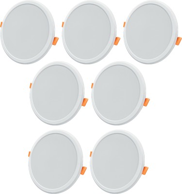 ASTER LITE 8W Round 3-in-1 Color Changing LED Panel Light/Ceiling Light (Pack of 7) Recessed Ceiling Lamp(White)