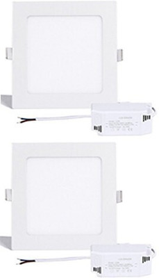 GALAXY 12 watt LED Square Slim Panel Light False Ceiling POP DownLight Indoor Light pack of 2 Recessed Ceiling Lamp(White)