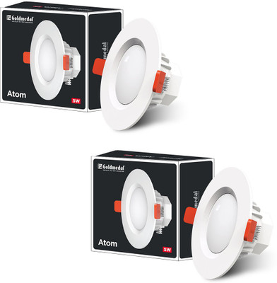 Goldmedal Atom 5W LED Downlight-Round Recessed Ceiling Light Ceiling Lamp(Red)