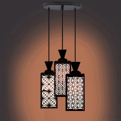 1st Time Wood Pendant Hanging Ceiling Light Lamp Of 3 Lamp Shade For Indoor Lighting Pendant Lamp Ceiling Lamp(Black, White)