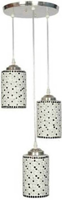 VAGalleryKing 3 Glass Hand Work Mousak Hanging Light Pendant Lamp Ceiling Lamp(Multicolor)