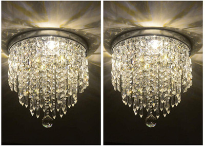 Crysta World chandelier home décor SET OF 2 Chandelier Ceiling Lamp(White)