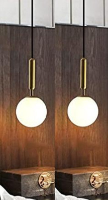 KINIS KIN-8051 HANGING Decorative Hanging Lamp/Pendant Lamp/Ceiling Light, PACK OF 2 Pendant Lamp Ceiling Lamp(Gold, White)