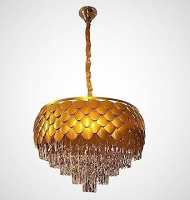 SAVORADE 500mm pine apple gold luxury jhummar@3c Chandelier Ceiling Lamp(Gold)