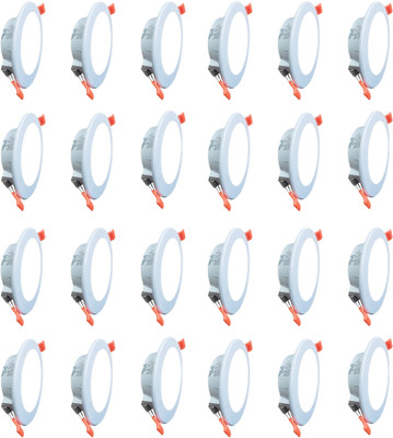 MVL Maxa 10-Watts Round Led Panel Conceal Down Pack of 24 Ceiling Light Ceiling Lamp(White)
