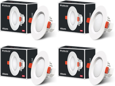 Goldmedal Atom 5W LED Downlight-Round Recessed Ceiling Light Ceiling Lamp(Red)