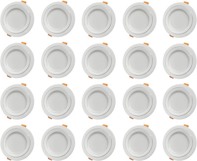 MVL MVL 9W White Bright Led Ceiling Down Light Round pack of 20 Recessed Ceiling Light Ceiling Lamp(White)