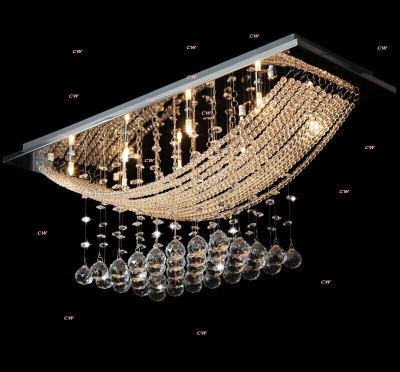 Crysta World chandelier home décor K9 Crystal Chandelier Ceiling Lamp(Yellow)