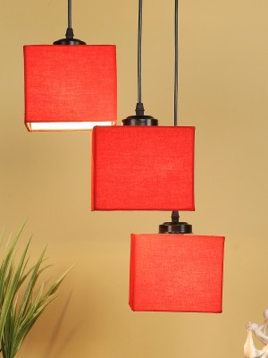 Devansh Square Red Cotton Cluster Hanging Lamp For Home, Office And Living Area Pendants Ceiling Lamp(Red)