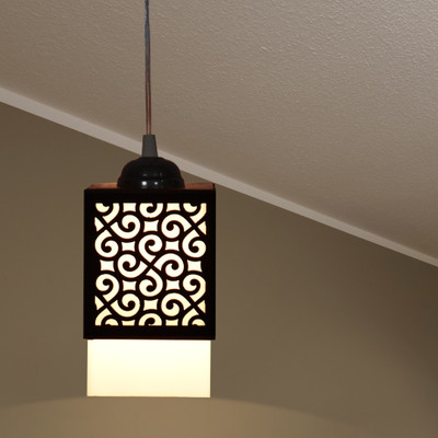 Gojeeva Wooden Hanging Lamp Without Bulb(Pack of 1) Pendants Ceiling Lamp(Brown)