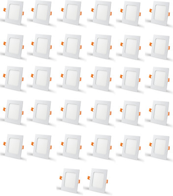 D'Mak 4 Watt Ultra Slim White Led Super Bright Panel Light Square Shape Conceal POP Light (Pack of 32) Recessed Ceiling Light Ceiling Lamp(White)