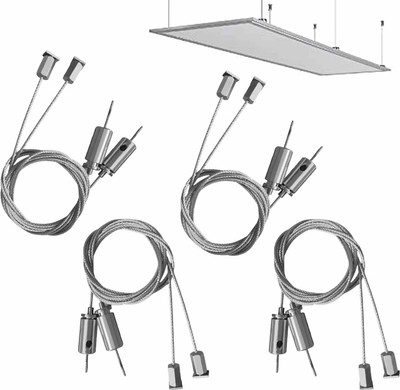 ABAJ 1Meter Suspension Kit for Pendent Mounting Hanging Chains for Lights - Pack 4 Pendants Ceiling Lamp(Silver)